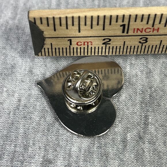 RED HEART LAPEL PIN 1”  Tiny Cute “LOVE” Lapel Hat Tie Tack Badge Valentines Day - Picture 8 of 10